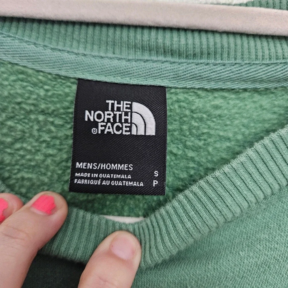 The North Face Sweatshirt Mens Small Green Mushroom Camp Graphic Pullover Fleece